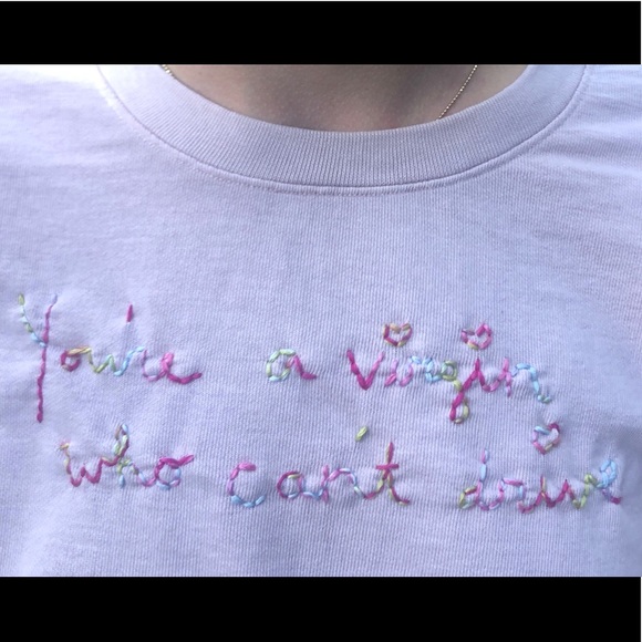 1/1 Clueless Inspired Hand Embroidered Sweatshirt - Picture 2 of 8
